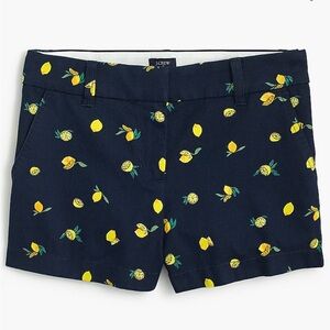 JCREW 5” CLASSIC CHINO LEMON PRINT SHORT